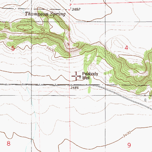 Topographic Map of 01S58E04CCCA01 Well, MT