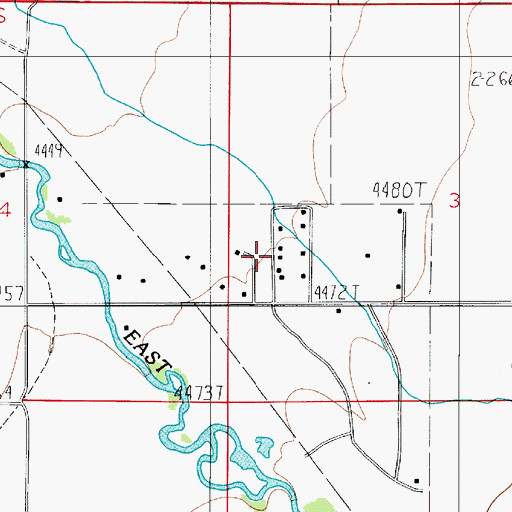 Topographic Map of 01S05E03CB__01 Well, MT