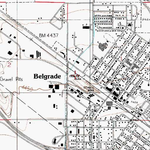 Topographic Map of 01S04E01CB__01 Well, MT