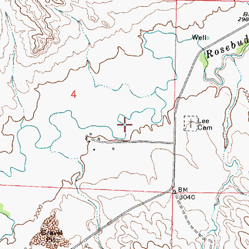 Topographic Map of 01S42E04DACB01 Well, MT