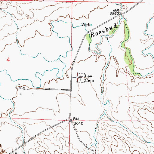 Topographic Map of 01S42E03CBCA01 Well, MT