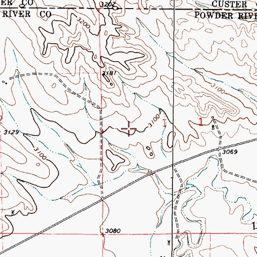 Topographic Map of 01S48E01ACCC01 Well, MT