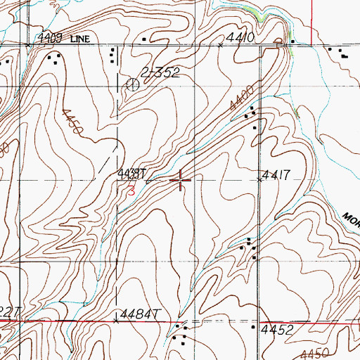 Topographic Map of 01S03E03ADCC01 Well, MT