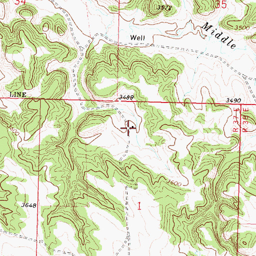 Topographic Map of 01S37E01BAAD02 Well, MT