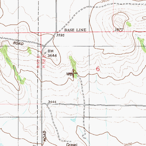 Topographic Map of 01S58E06CAC_01 Well, MT