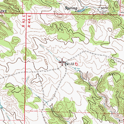 Topographic Map of 01S44E06CAAB01 Well, MT