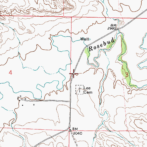 Topographic Map of 01S42E03CBBB01 Well, MT