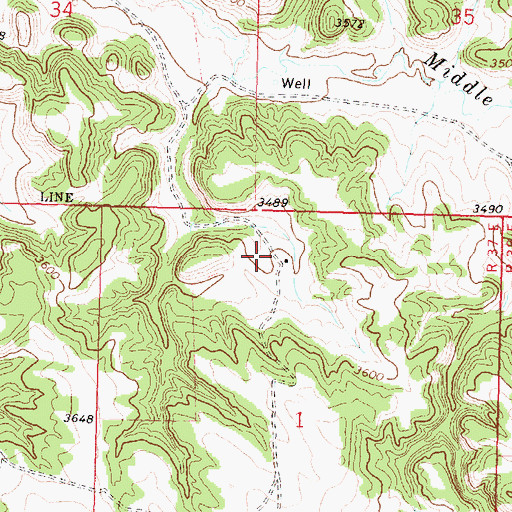 Topographic Map of 01S37E01BAAC01 Well, MT