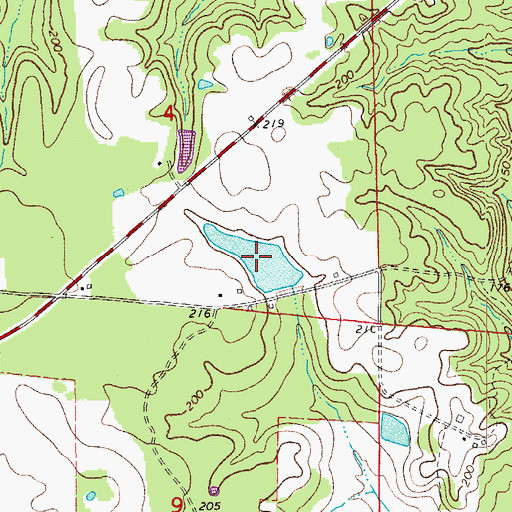 Topographic Map of Harrell Lake, AR