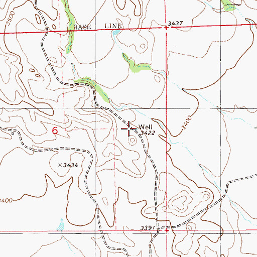 Topographic Map of 01S59E06DABA01 Well, MT
