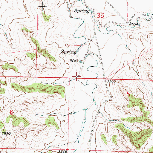 Topographic Map of 01N38E36CDCD01 Well, MT