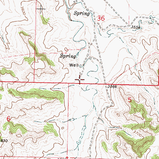 Topographic Map of 01N38E36CDBD01 Well, MT