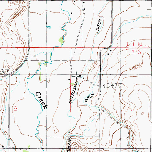 Topographic Map of 01S01E05BBCD01 Well, MT