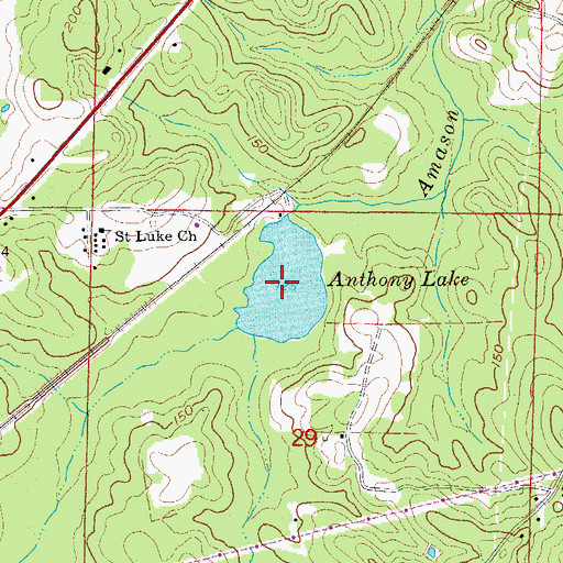 Topographic Map of Anthony Lake, AR