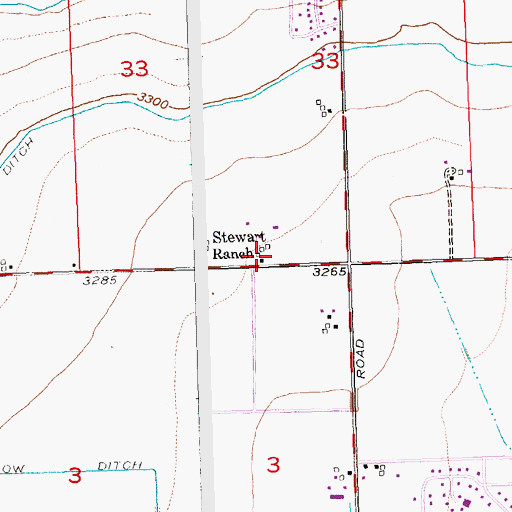 Topographic Map of 01N25E33CDDD01 Well, MT