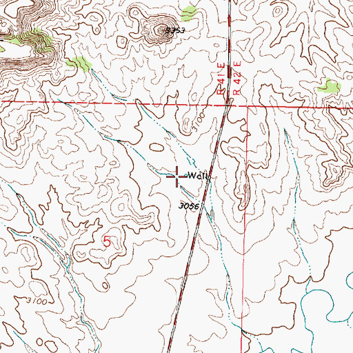 Topographic Map of 01S42E05ADBB01 Well, MT