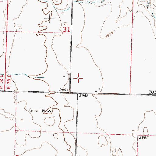 Topographic Map of 01N33E31DC__01 Well, MT