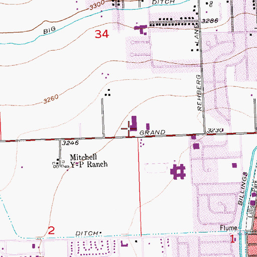 Topographic Map of 01N25E34DCDC01 Well, MT