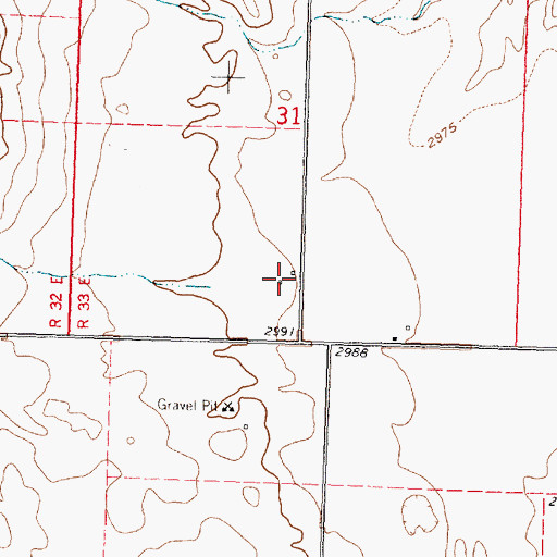 Topographic Map of 01N33E31CDA_01 Well, MT