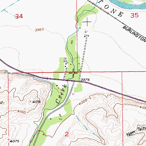 Topographic Map of 01S15E02ABBA01 Well, MT