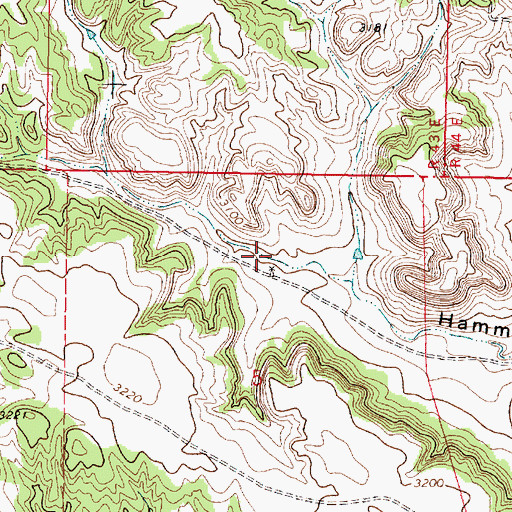 Topographic Map of 01S44E05ABCC01 Well, MT