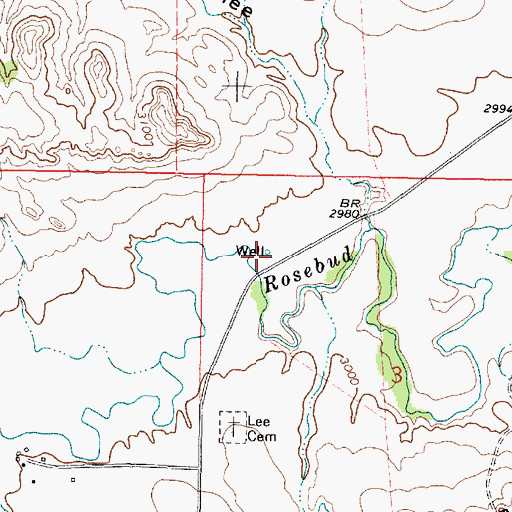Topographic Map of 01S42E03BBDD01 Well, MT