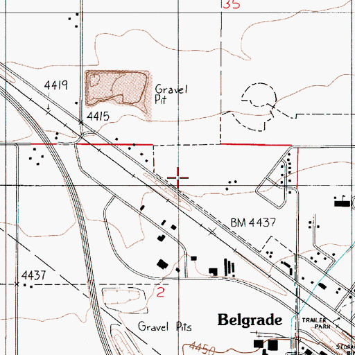 Topographic Map of 01S04E02AB__01 Well, MT