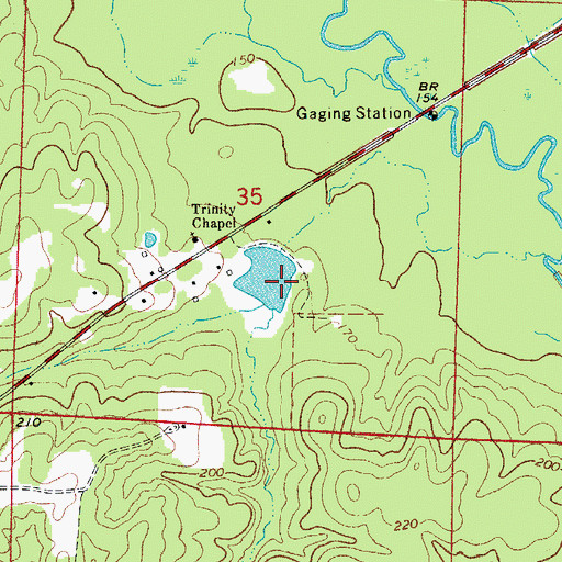 Topographic Map of Lewis Lake Dam, AR