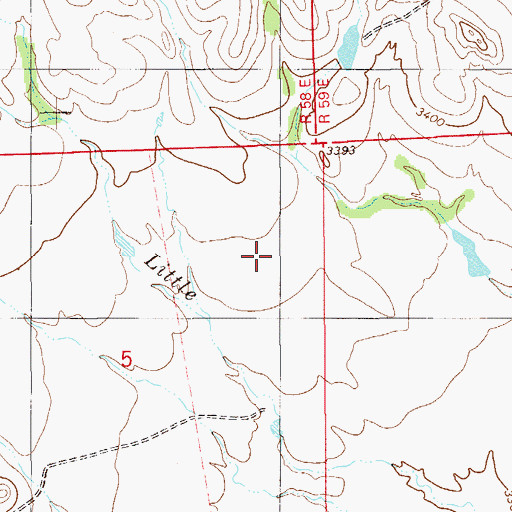 Topographic Map of 01S58E03BCDA01 Well, MT