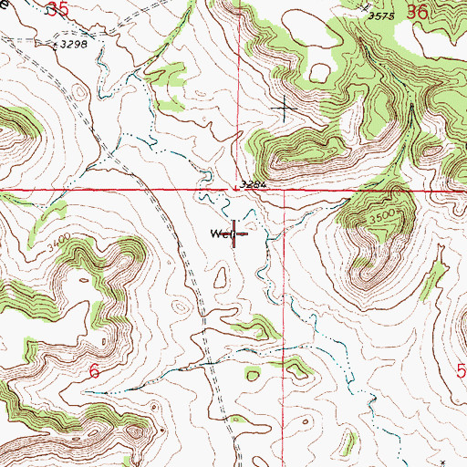 Topographic Map of 01S41E06AADB01 Well, MT