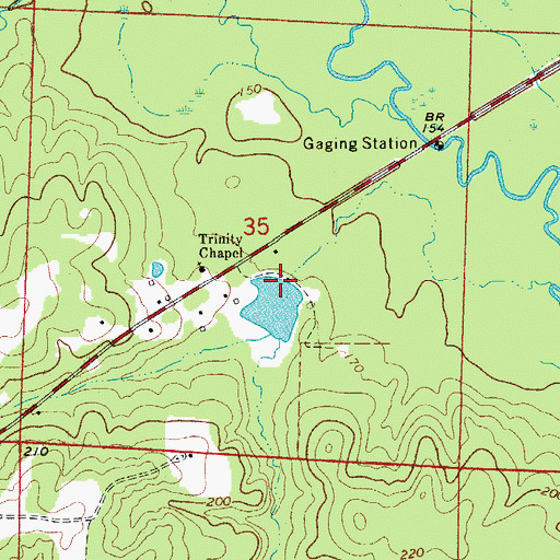 Topographic Map of Lewis Lake, AR
