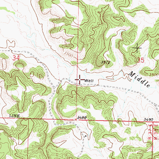 Topographic Map of 01N37E35CBCB01 Well, MT