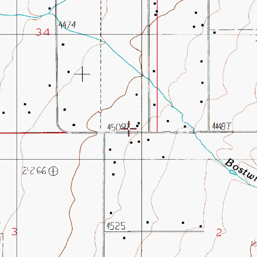Topographic Map of 01N05E34DDDC01 Well, MT