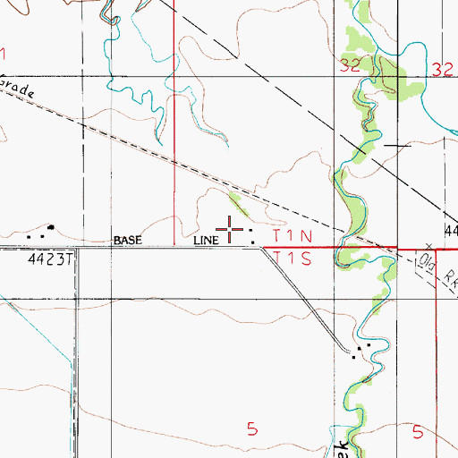 Topographic Map of 01N05E32CCD_02 Well, MT