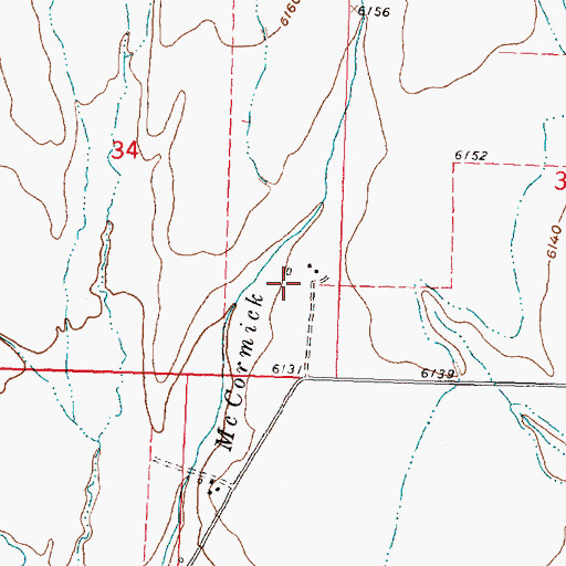 Topographic Map of 01N15W34DDAB02 Well, MT