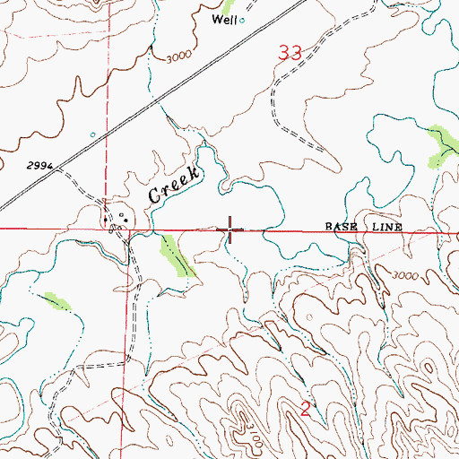 Topographic Map of 01N42E33BDCA01 Well, MT