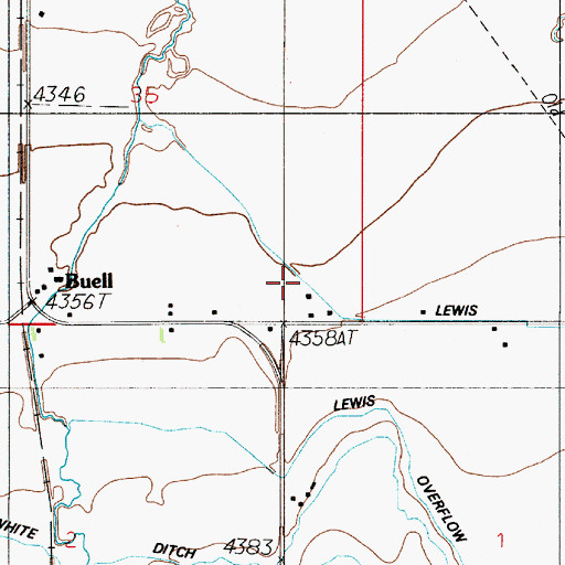 Topographic Map of 01N03E35DD__01 Well, MT