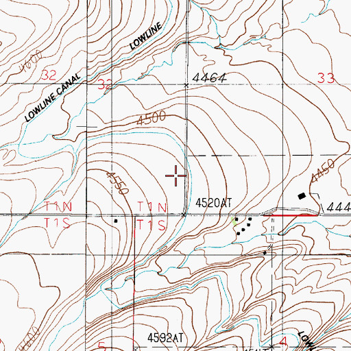 Topographic Map of 01N03E33CCBC01 Well, MT