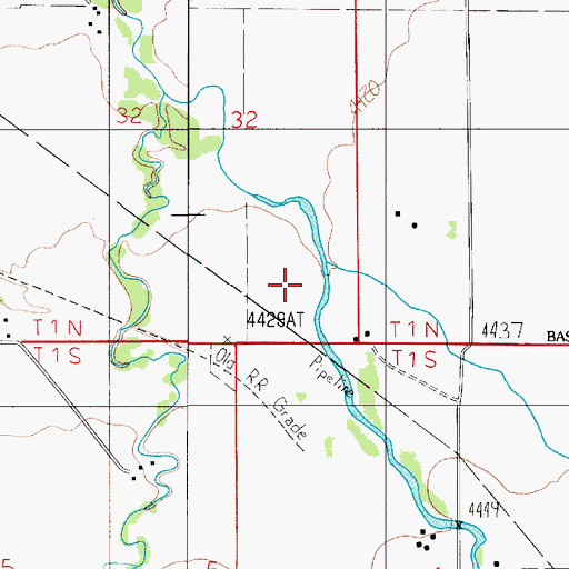 Topographic Map of 01N05E32DD__01 Well, MT