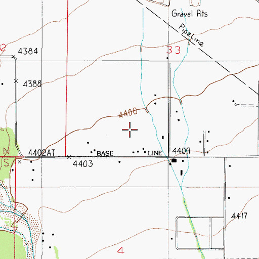 Topographic Map of 01N04E33CD__01 Well, MT