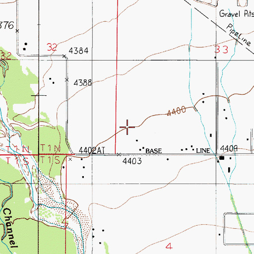 Topographic Map of 01N04E33CC__01 Well, MT