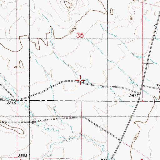 Topographic Map of 01N53E35DCBC01 Well, MT