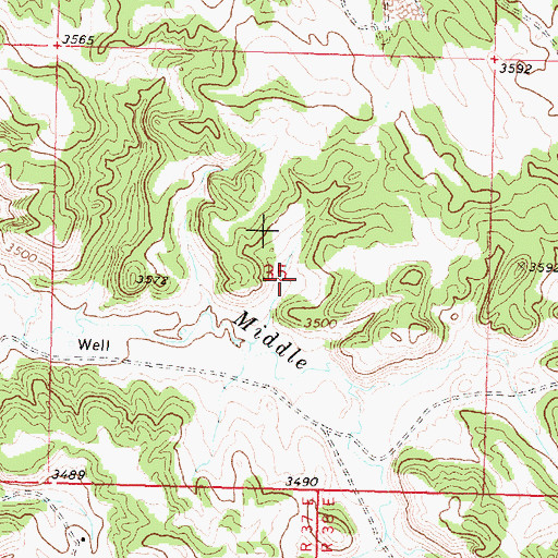 Topographic Map of 01N37E35DBBB01 Spring, MT
