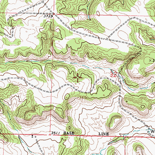 Topographic Map of 01N37E32BCDA01 Spring, MT