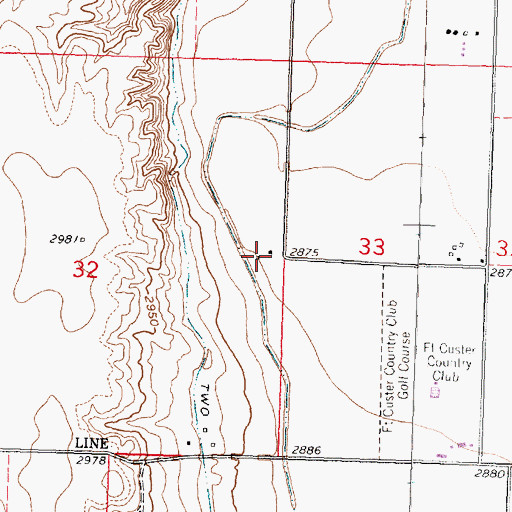Topographic Map of 01N33E32ADDD01 Well, MT