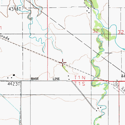 Topographic Map of 01N05E32CCA_01 Well, MT