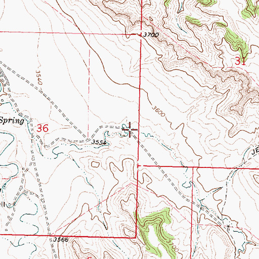 Topographic Map of 01N38E36ADDD01 Well, MT