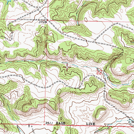 Topographic Map of 01N37E32BCDA01 Spring, MT
