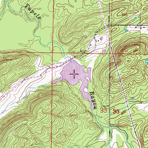 Topographic Map of Tupelo Bayou Site One Reservoir, AR