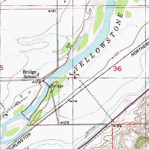 Topographic Map of 01N13E36CBAC01 Well, MT